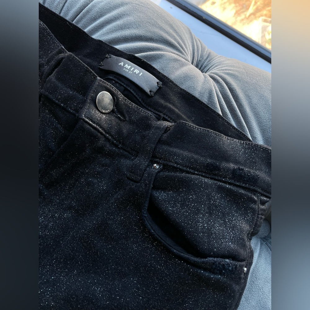 Amiri Women's Black Glitter Thrasher Jeans | Closet Label #120.) - Picture 7 of 16